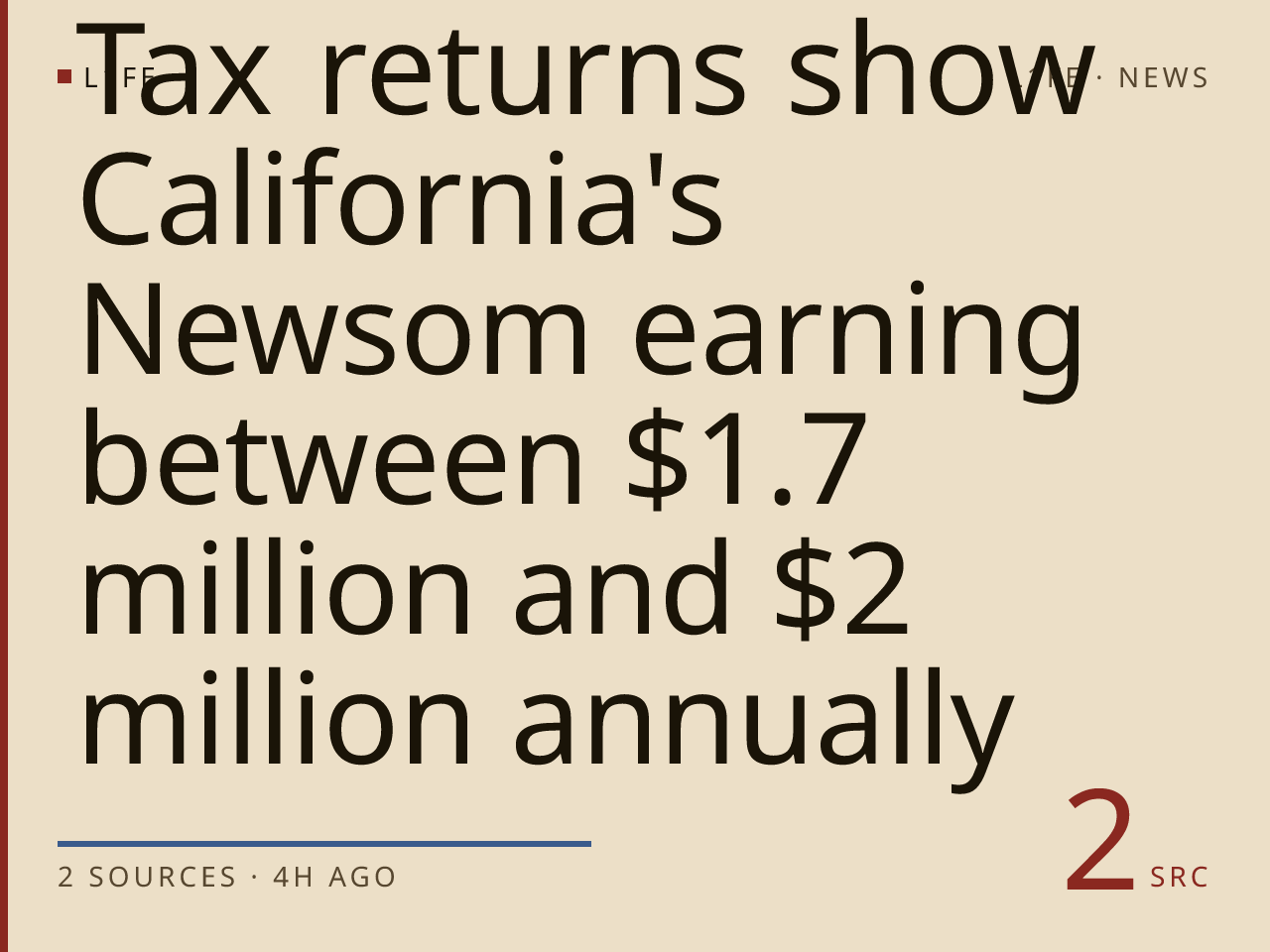 Tax returns show California's Newsom earning between $1.7 million and $2 million annually