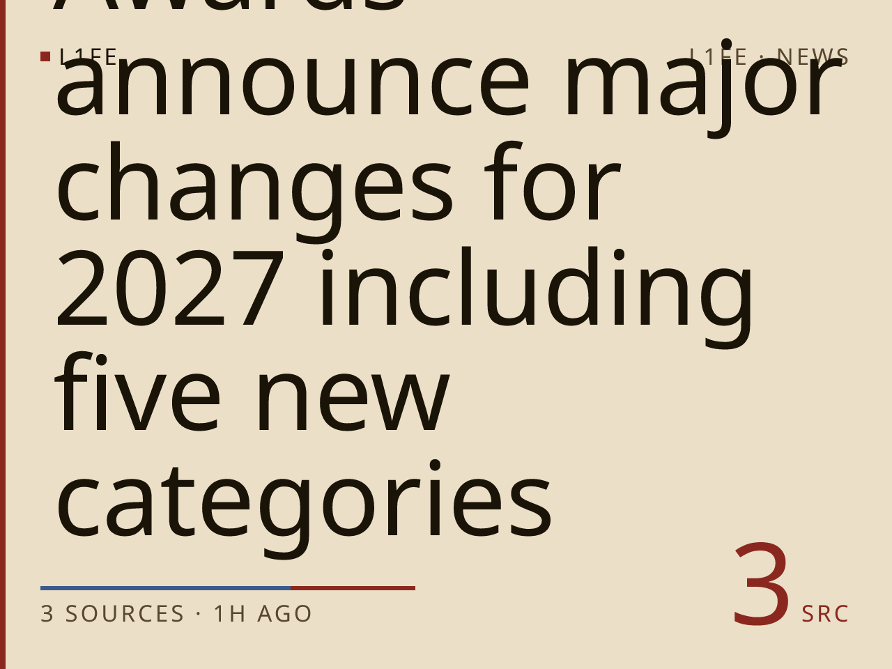 Grammy Awards announce major changes for 2027 including five new categories