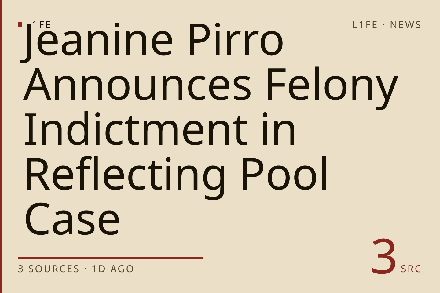 Jeanine Pirro Announces Felony Indictment in Reflecting Pool Case
