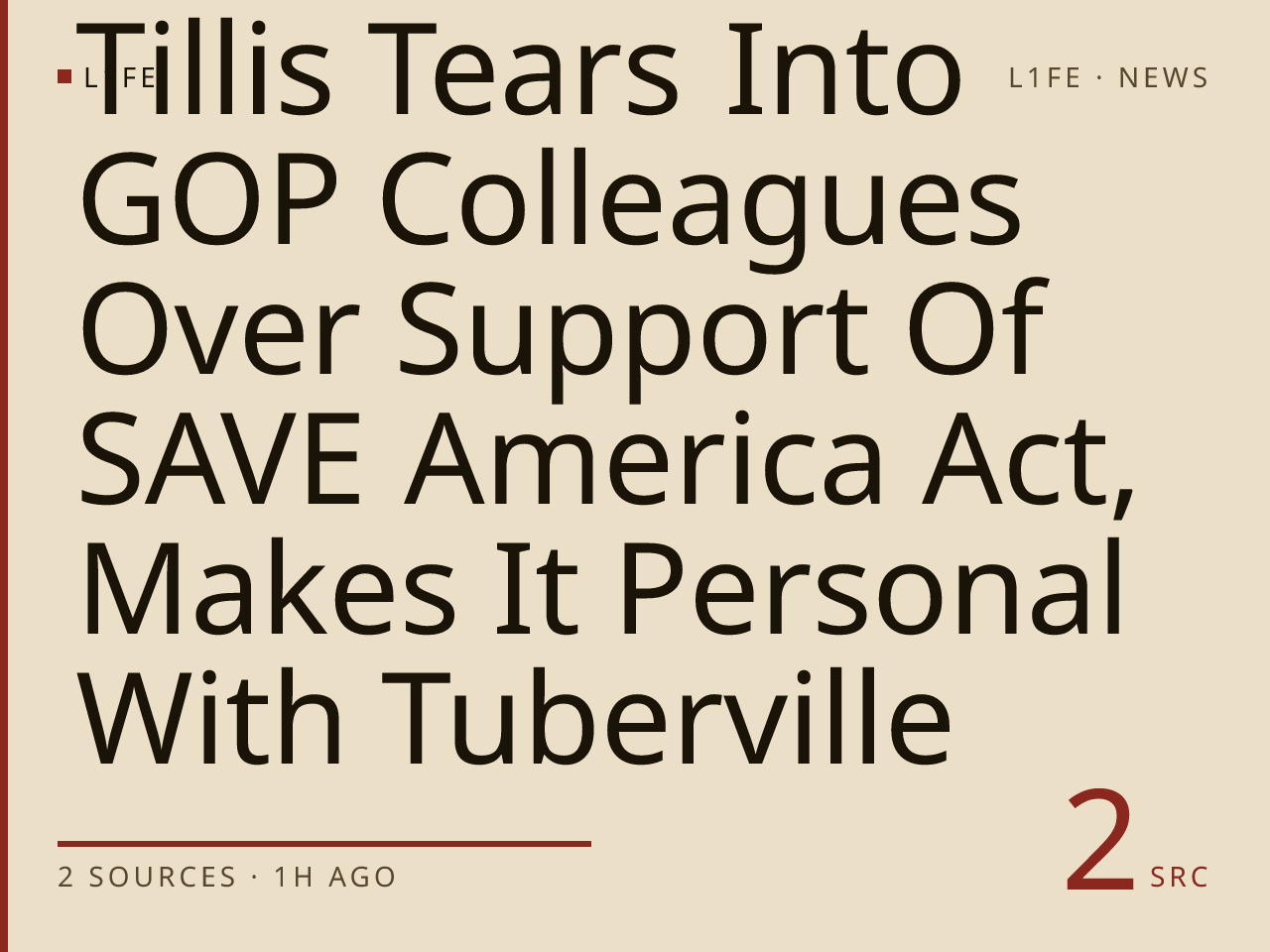 Tillis Tears Into GOP Colleagues Over Support Of SAVE America Act, Makes It Personal With Tuberville