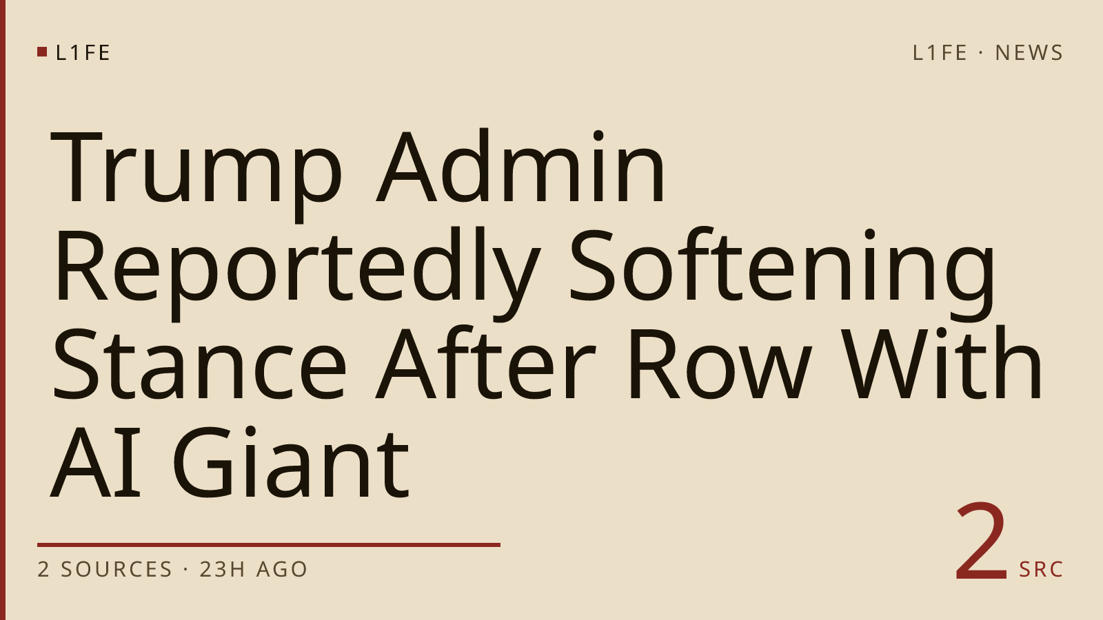 Trump Admin Reportedly Softening Stance After Row With AI Giant