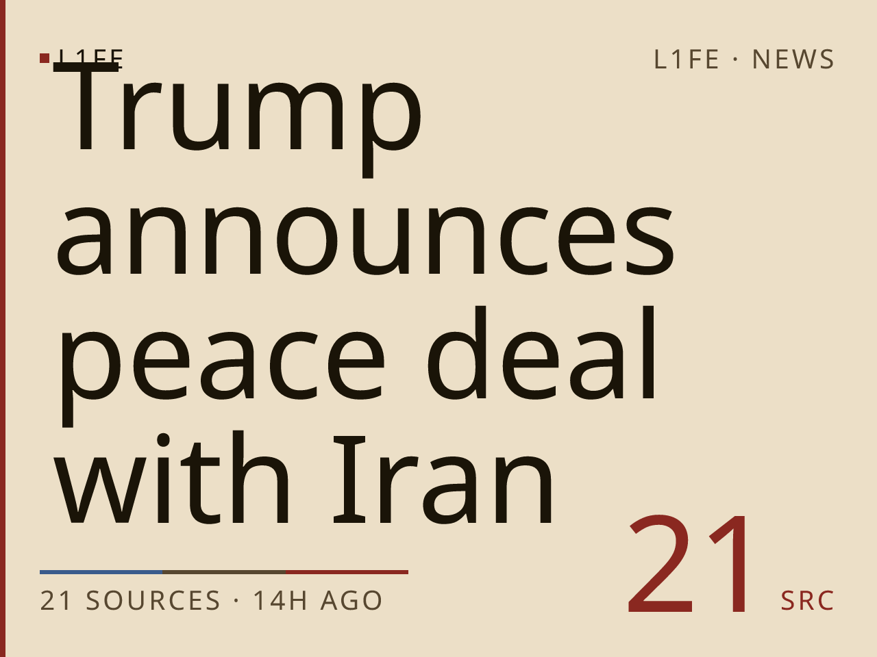 Trump announces peace deal with Iran