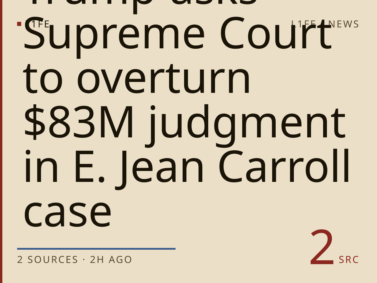 Trump asks Supreme Court to overturn $83M judgment in E. Jean Carroll case