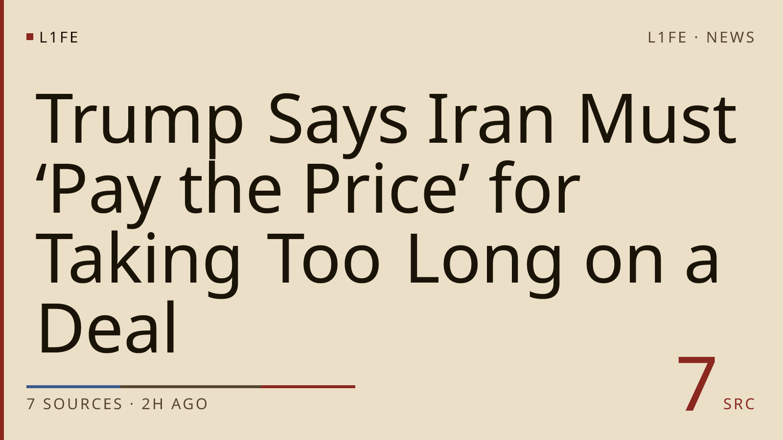 Trump Says Iran Must ‘Pay the Price’ for Taking Too Long on a Deal