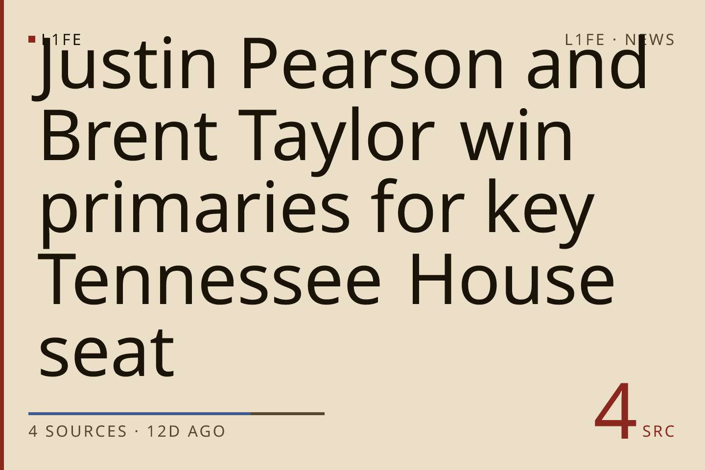 Justin Pearson and Brent Taylor win primaries for key Tennessee House seat