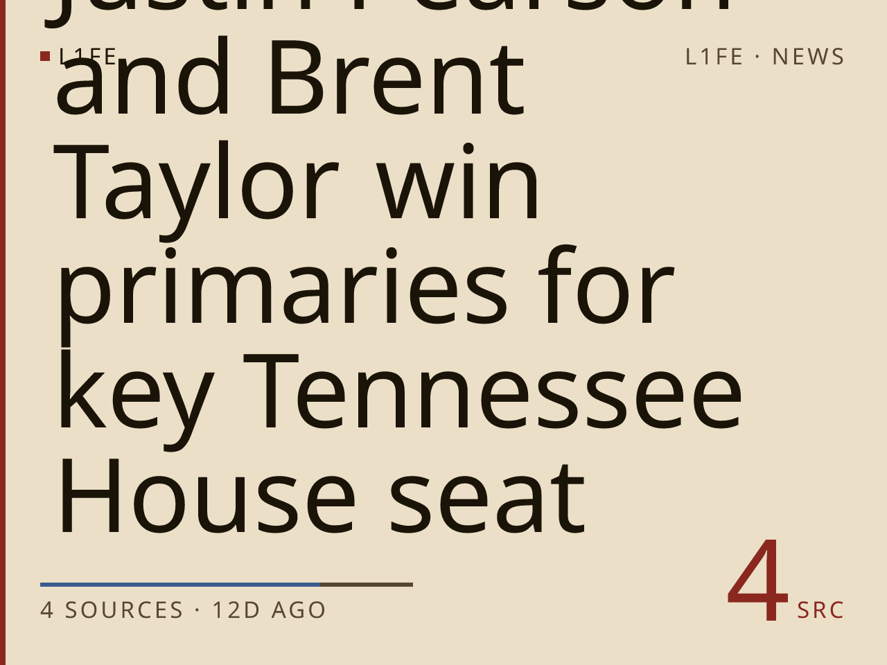 Justin Pearson and Brent Taylor win primaries for key Tennessee House seat