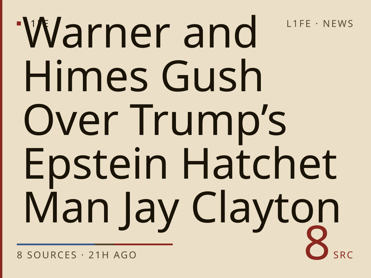 Warner and Himes Gush Over Trump’s Epstein Hatchet Man Jay Clayton