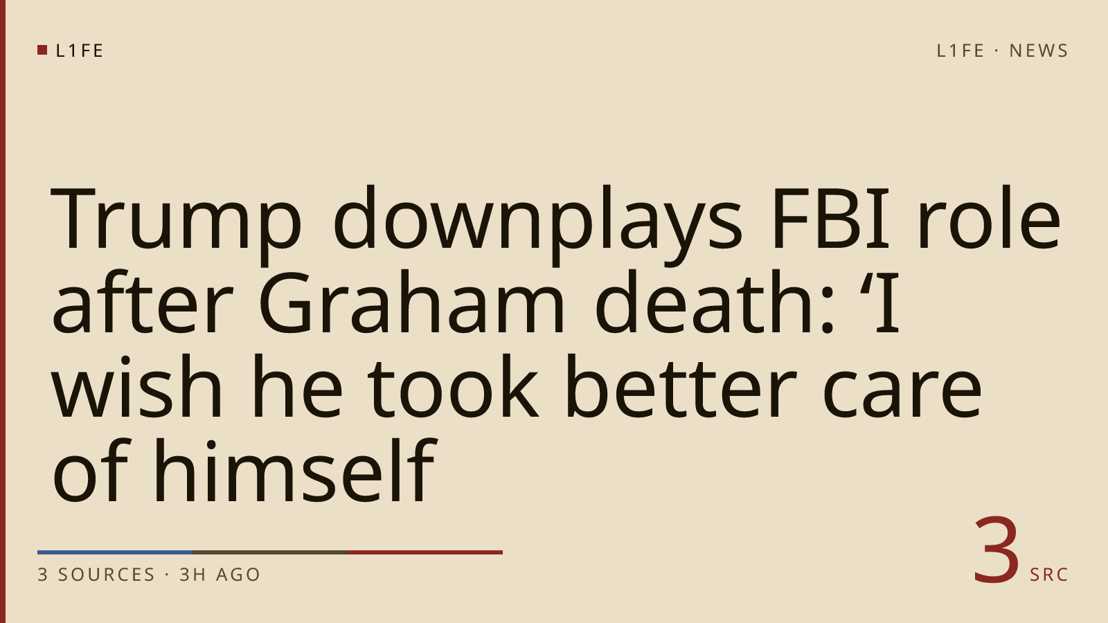 Trump downplays FBI role after Graham death: ‘I wish he took better care of himself