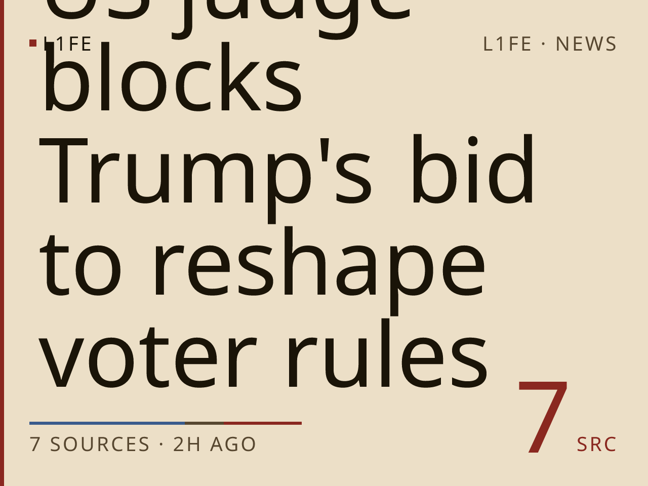 US judge blocks Trump's bid to reshape voter rules