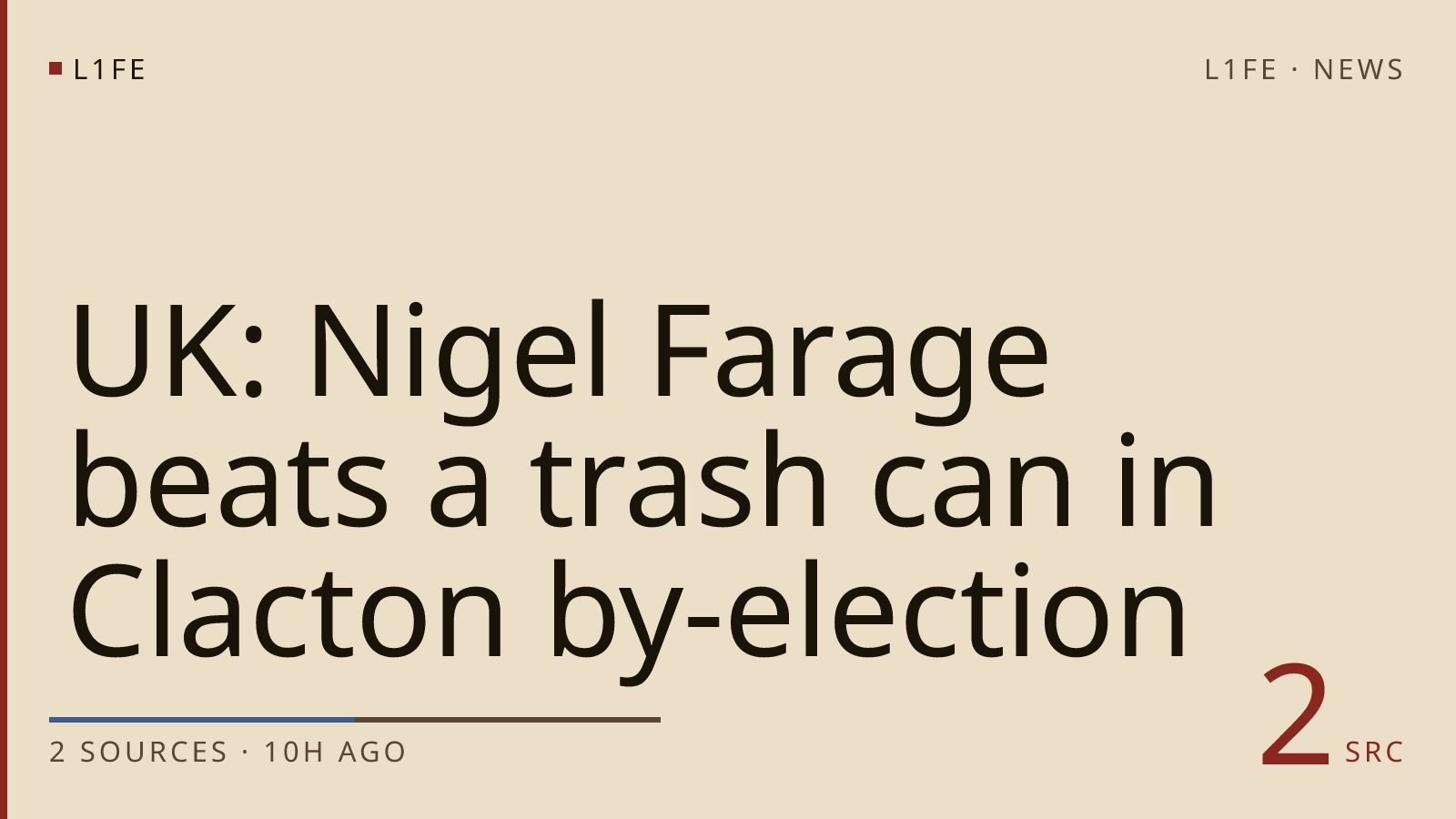 UK: Nigel Farage beats a trash can in Clacton by-election