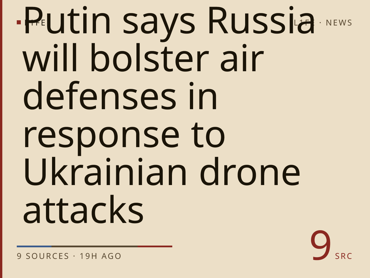 Putin says Russia will bolster air defenses in response to Ukrainian drone attacks