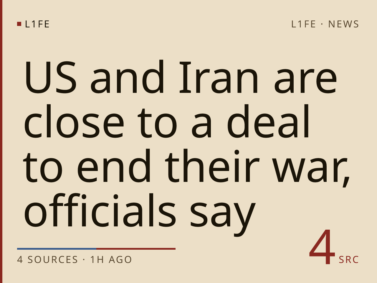 US and Iran are close to a deal to end their war, officials say