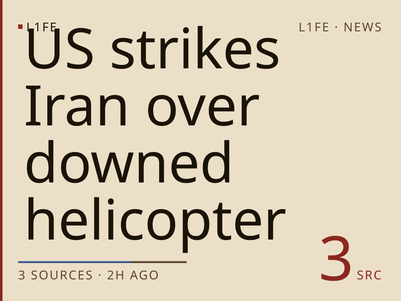 US strikes Iran over downed helicopter