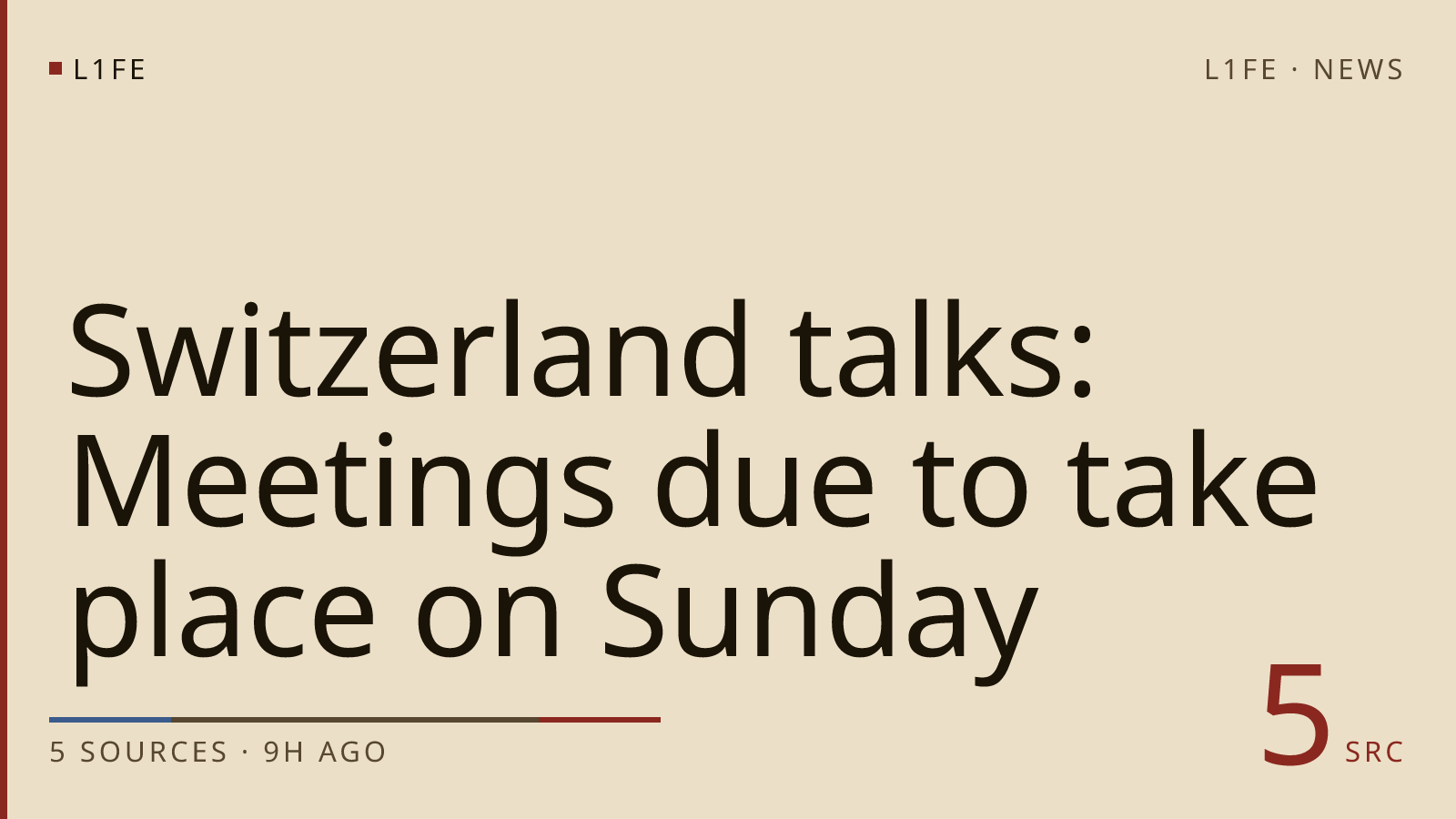 Switzerland talks: Meetings due to take place on Sunday