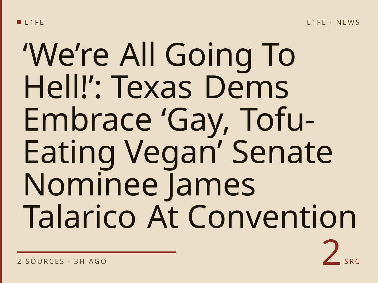 ‘We’re All Going To Hell!’: Texas Dems Embrace ‘Gay, Tofu-Eating Vegan’ Senate Nominee James Talarico At Convention