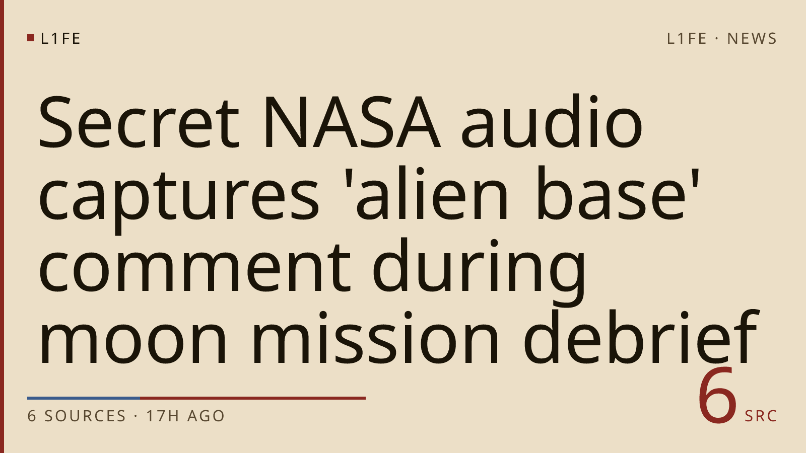 Secret NASA audio captures 'alien base' comment during moon mission debrief